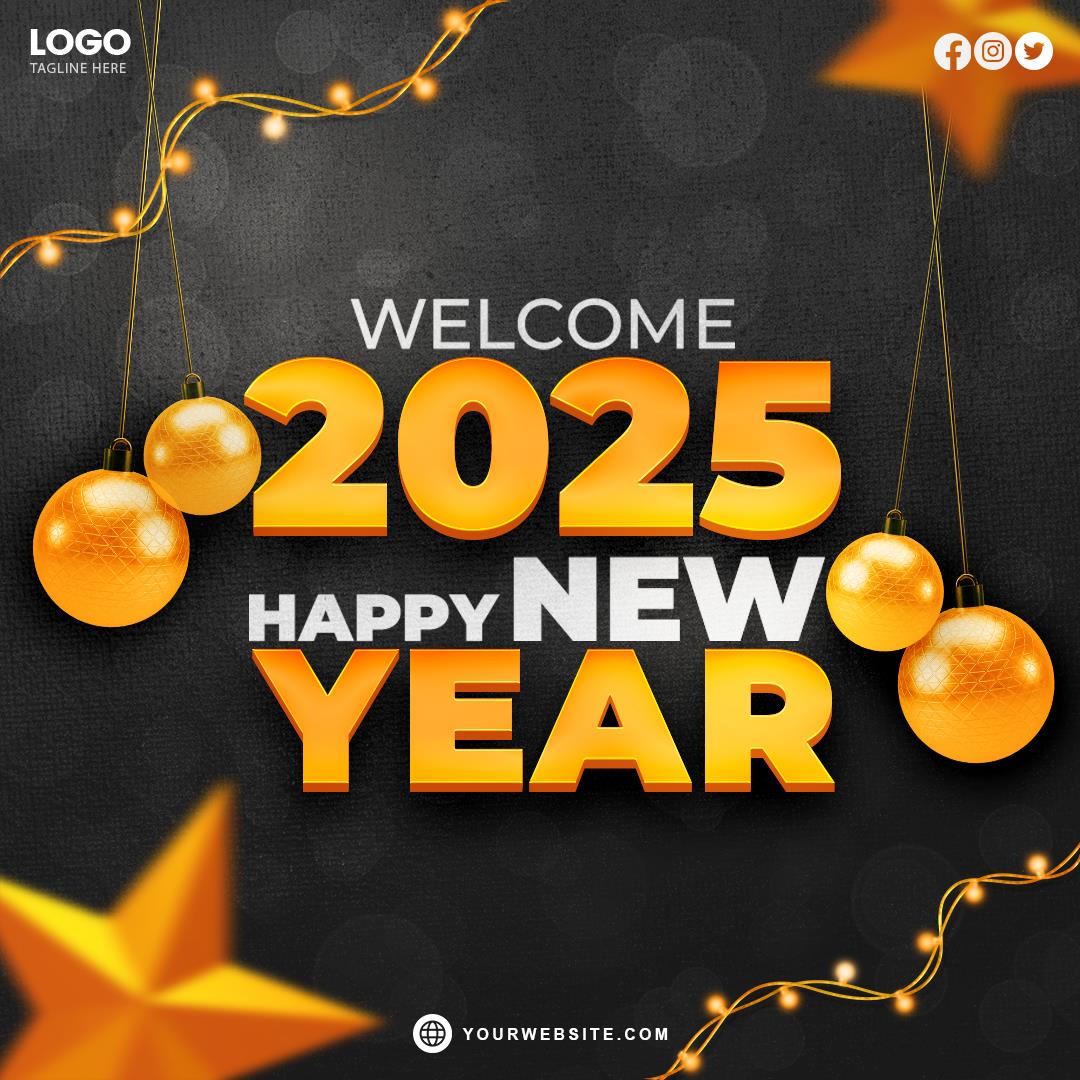 1 Jan 2025 New Year Post Design